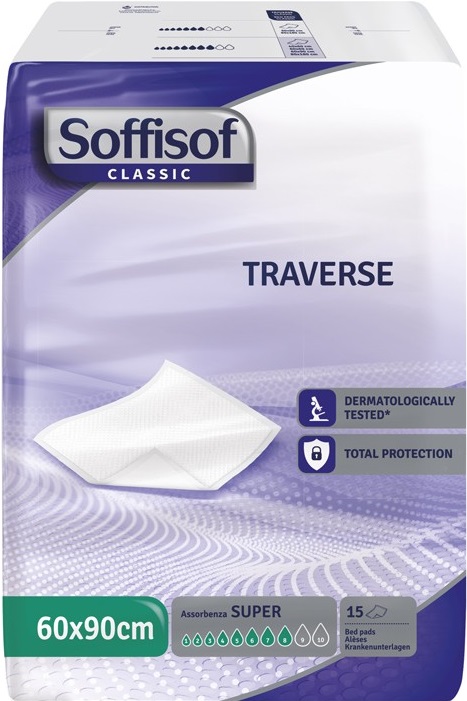 TRAVERSA PER INCONTINENZA SOFFISOF CLASSIC 8 GOCCE 60 X 90 15 PEZZI - Farmacia Puddu Baire S.r.l.
