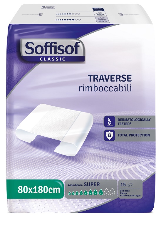 TRAVERSA PER INCONTINENZA SOFFISOF CLASSIC 8 GOCCE 80 X 180 15 PEZZI - Farmacia Puddu Baire S.r.l.