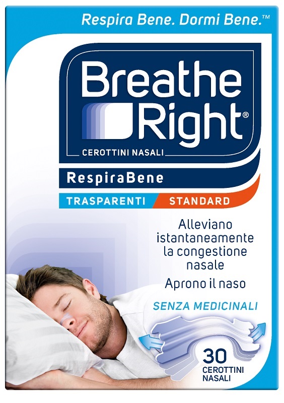 CEROTTI NASALI BREATHE RIGHT TRASPARENTI 30 PEZZI - Farmacia Puddu Baire S.r.l.