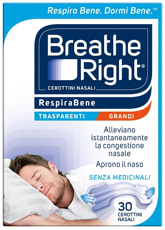 CEROTTI NASALI BREATHE RIGHT TRASPARENTI GRANDI 30 PEZZI - Farmacia Puddu Baire S.r.l.