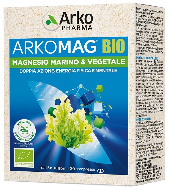 ARKOMAG BIO MAGNESIO MARINO & VEGETALE 30 COMPRESSE - Farmacia Puddu Baire S.r.l.