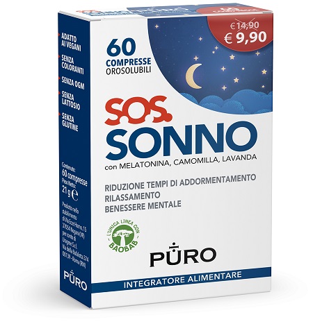 PURO SOS SONNO 60 COMPRESSE OROSOLUBILI - Farmacia Puddu Baire S.r.l.