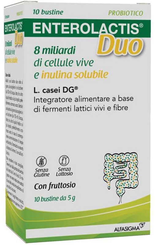 ENTEROLACTIS DUO INULINA 10 BUSTINE 5 G - Farmacia Puddu Baire S.r.l.
