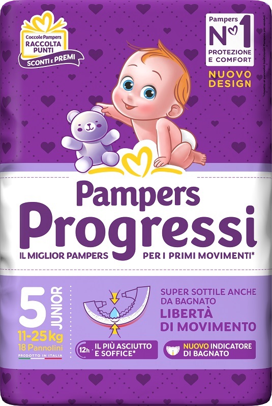 PAMPERS PROGRESSI JUNIOR 18 PEZZI - Farmacia Puddu Baire S.r.l.