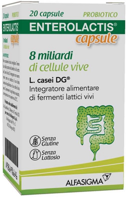 ENTEROLACTIS 20 CAPSULE 8 MILIARDI DI CELLULE VIVE - Farmacia Puddu Baire S.r.l.