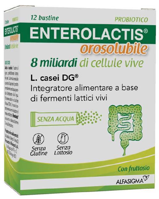 ENTEROLACTIS OROSOLUBILE 12 BUSTINE 8 MILIARDI DI CELLULE VIVE - Farmacia Puddu Baire S.r.l.