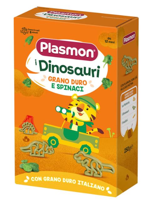 PLASMON PASTA DINOSAURI E SPINACI 250 G - Farmacia Puddu Baire S.r.l.