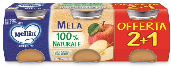 MELLIN OMOGENEIZZATO MELA 3PZ DA 100 G - Farmacia Puddu Baire S.r.l.