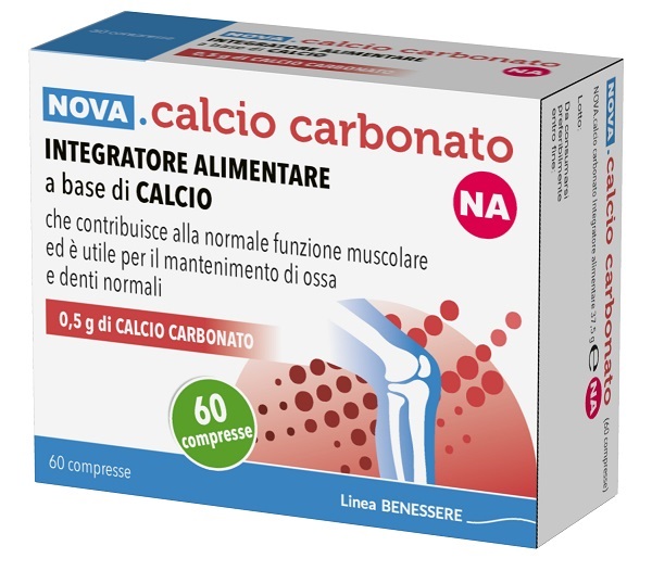 NOVA CALCIO CARBONATO NA 0,5G 60 COMPRESSE - Farmacia Puddu Baire S.r.l.