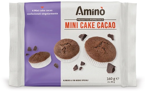AMINO' MINI CAKE CACAO 4 PEZZI DA 40 G - Farmacia Puddu Baire S.r.l.