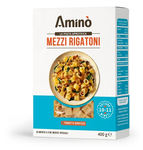 AMINO' MEZZI RIGATONI APROTEICI 400 G - Farmacia Puddu Baire S.r.l.
