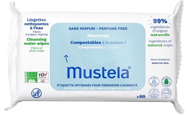 MUSTELA SALVIETTE ACQUA COMPOSTABILI SENZA PROFUMO 60 PEZZI - Farmacia Puddu Baire S.r.l.