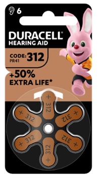 DURACELL EASY TAB 312 MARRONE BATTERIA PER APPARECCHIO ACUSTICO 6 PEZZI - Farmacia Puddu Baire S.r.l.