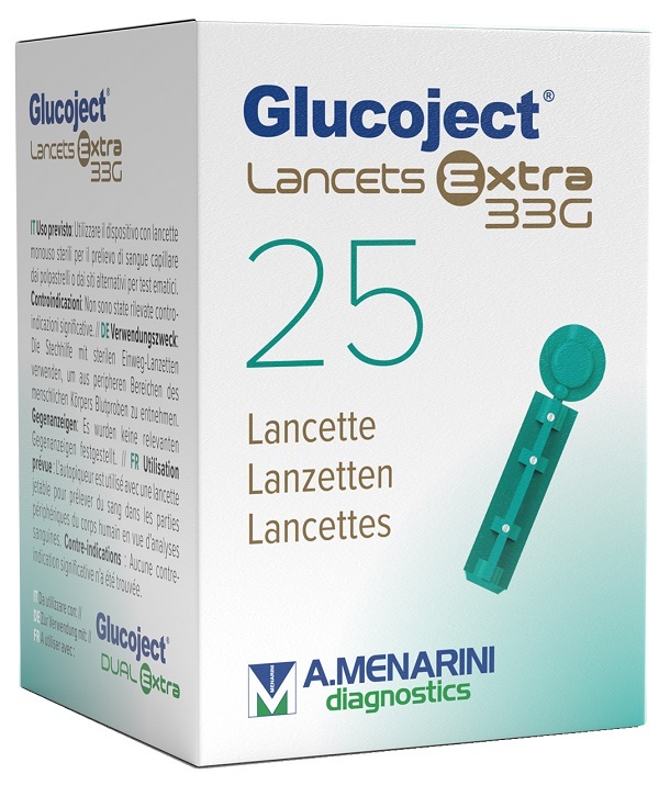 LANCETTA PUNGIDITO GLUCOJET EXTRA GAUGE 33 25 PEZZI - Farmacia Puddu Baire S.r.l.