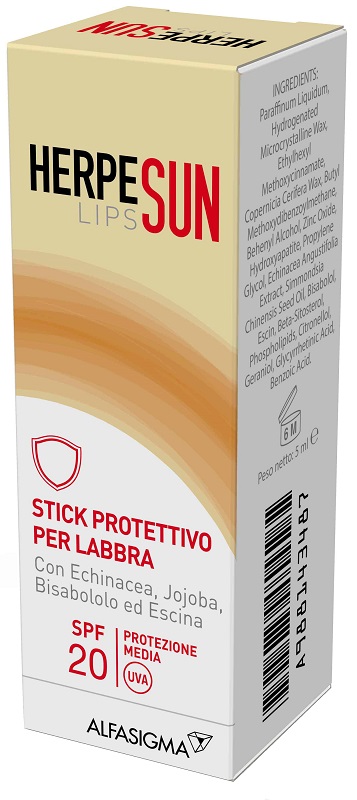 HERPESUN LIP STICK LABBRA SPF 20 5 ML - Farmacia Puddu Baire S.r.l.