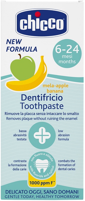 CHICCO DENTIFRICIO 6 MESI+ MELABANANA CON FLUORO 50 ML - Farmacia Puddu Baire S.r.l.