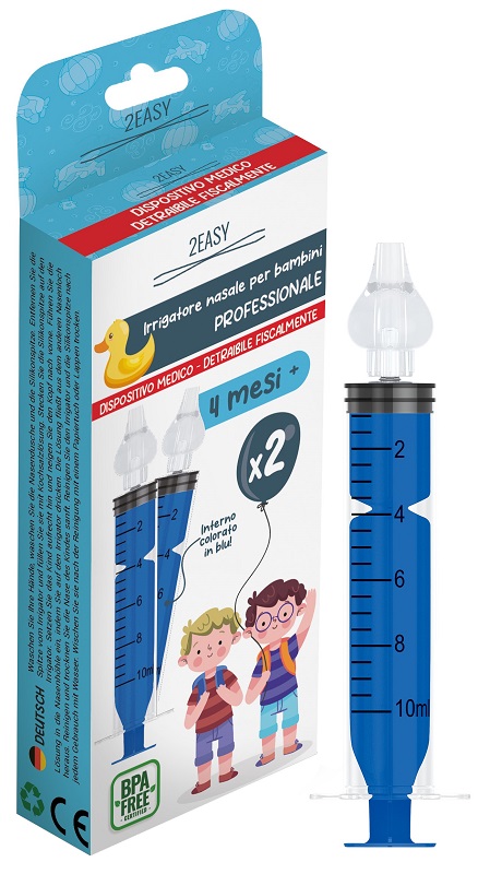 SIRINGA 10ML IRRIGATORE NASALE 2EASY PER BAMBINI BLU - Farmacia Puddu Baire S.r.l.