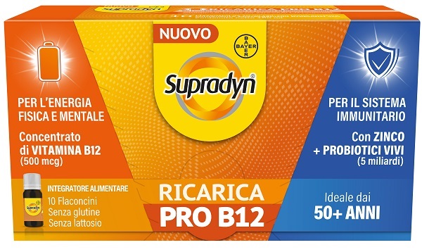 SUPRADYN RICARICA PRO B12 10 FLACONCINI - Farmacia Puddu Baire S.r.l.