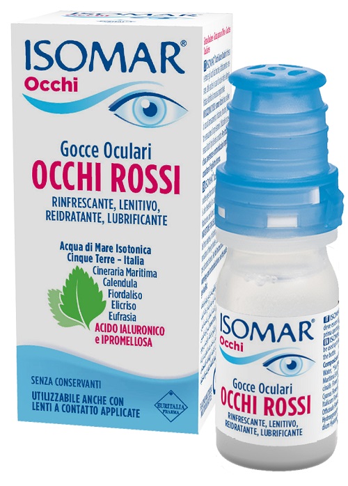 ISOMAR OCCHI ROSSI GOCCE OCULARI ACIDO IALURONICO 0,20% 10 ML - Farmacia Puddu Baire S.r.l.