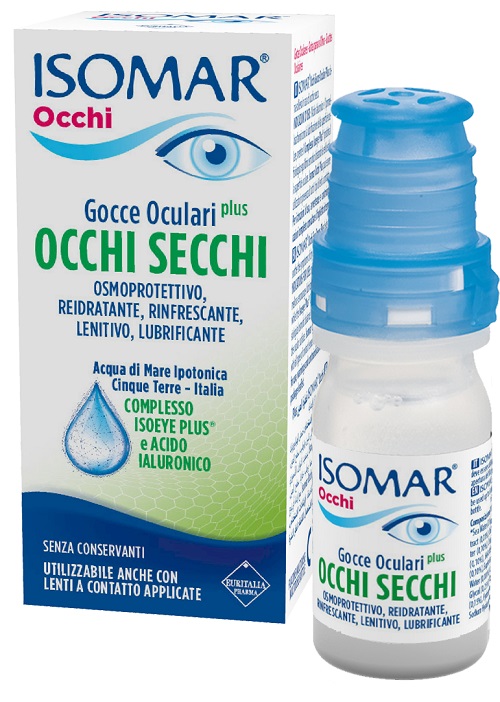 ISOMAR OCCHI SECCHI PLUS GOCCE OCULARI ACIDO IALURONICO 0,20% 10 ML - Farmacia Puddu Baire S.r.l.
