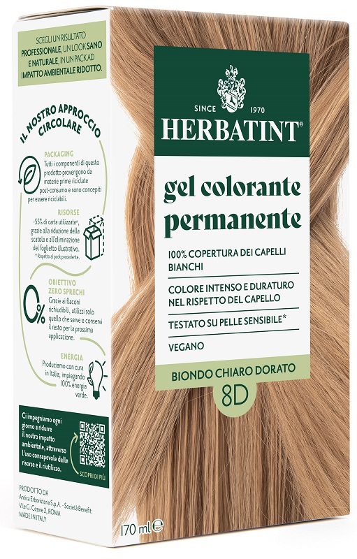 HERBATINT 8D BIONDO CHIARO DORATO 170 ML - Farmacia Puddu Baire S.r.l.