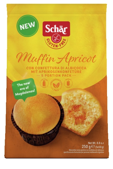 SCHAR MUFFIN APRICOT 5 PEZZI DA 50 G - Farmacia Puddu Baire S.r.l.